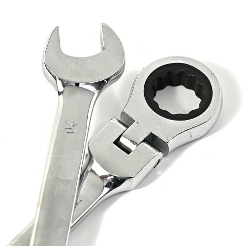 Rikopin Gear Wrench Set, Swivel Ratchet Wrench Set, 12-Piece Gear Wrench Set, Ratchet Wrench, 8-19mm, for Electrical Installation, Plumbing, HVAC Work