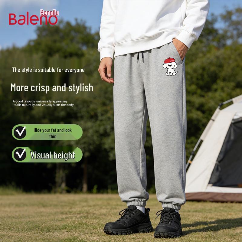 Baleno Men s Loose Tapered Sweatpants with Beret Dog Print 3XL
