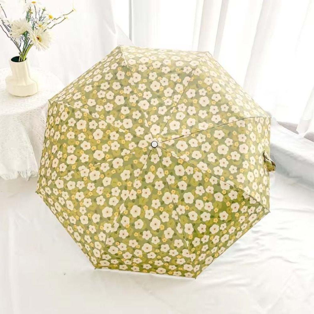 Fresh Flowers Sun Umbrella UV Protection Floral Umbrella Ultraviolet Automatic Umbrella  Rain Gear