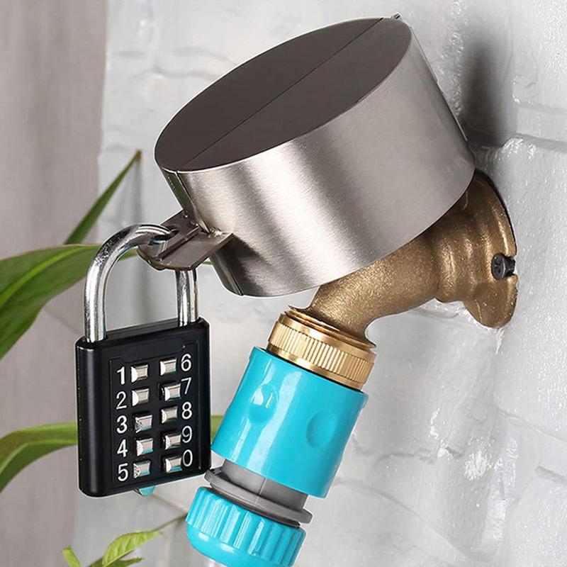 Outdoor Faucet Locks Durable Iron Door Handle Lock Cover Outdoor Water Faucet Lockout Tool With Padlock For Kitchen Garden Hose