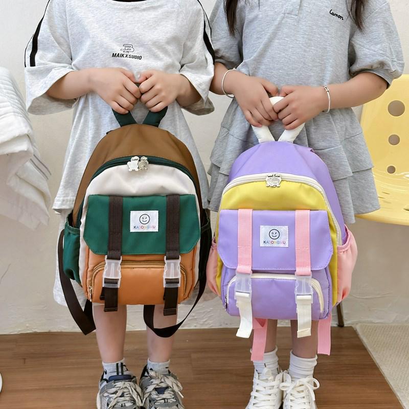 

Корейский детский рюкзак унисекс в стиле колор-блок для возраста 3-6 лет Small синий
