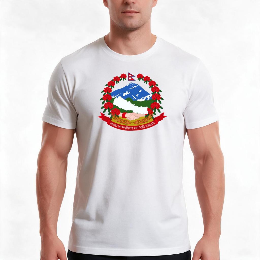 Coat Of Arms Of Nepal Tshirt Summer Casual Cotton Tee Oversized Streetwear Tops Vintage Graphic Print Unisex Men Women