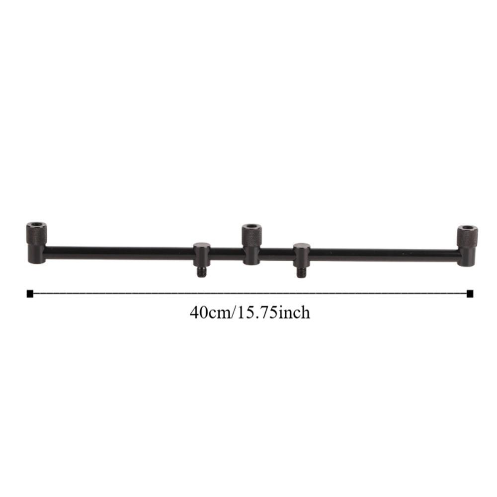 Durable Aluminum Alloy Fishing Rod Buzz Bar 40cm 3 Head Fishing Crossbar Bracket Fishing Rod Holder Fishing Rod Alarm