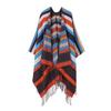 Ethnic Ink Painting Tassel Shawl Cape - Imitation Cashmere, Women's Travel Outfit