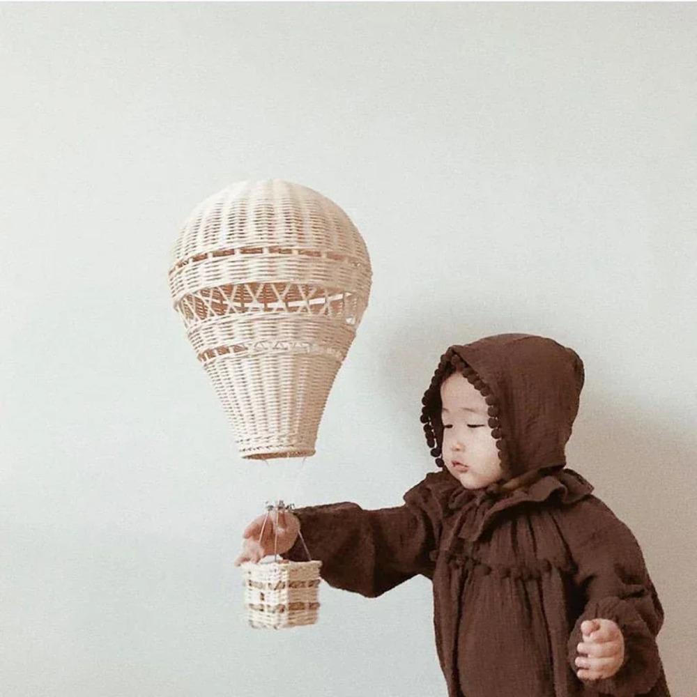 Handwoven Rattan Balloon Pendant Durable Woven Balloon Crafts Home Decoration Children's Room Decoration Accessories Photo Props