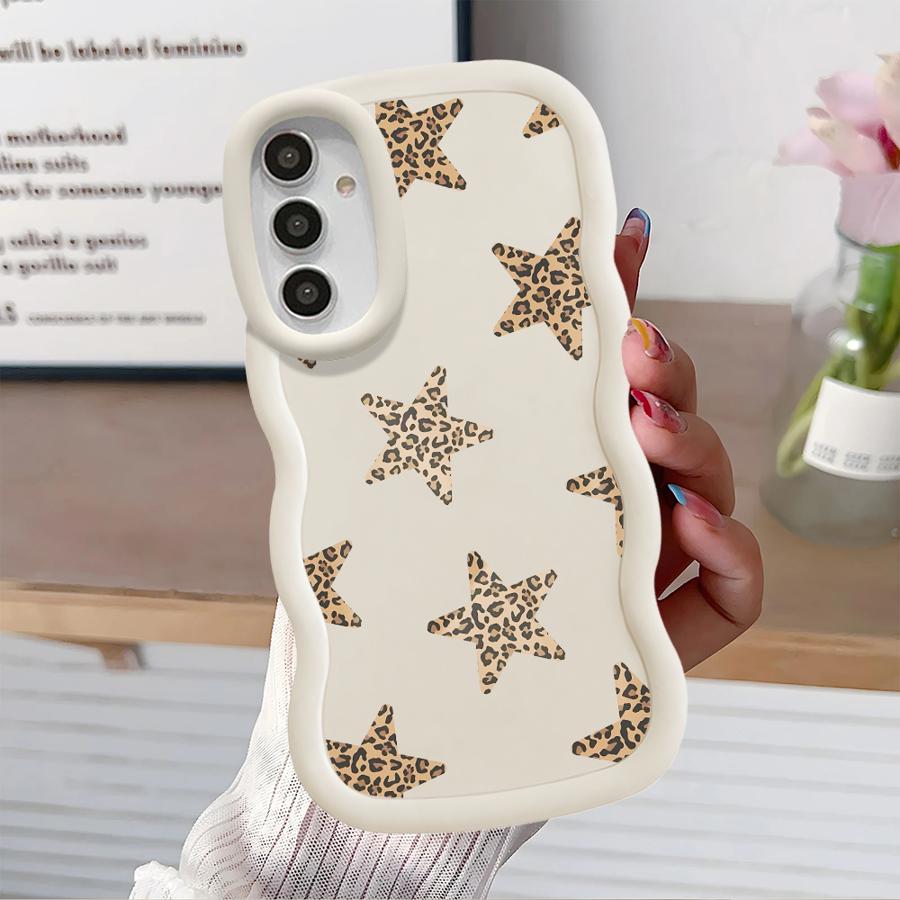 Soft Phone Cover Case for Samsung Galaxy A14 A16 A15 A21s A11 A13 A52 A12 A04 A22 A23 A53 A03 A06 A05 A33 Leopard Star Design