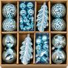 Feiertags-Kugel-Sortiment, 40-teilige Sammlung mit gemischten Oberflächen für Weihnachtsbaum, Kaminsims, Fensterbank und Veranda-Dekorationen