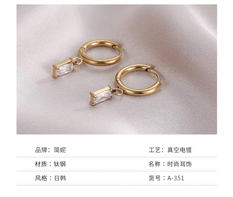 Exquisite Small Gap Huggie Earrings Women's Simple All-match Diamond Elegant Minimalist Design Iron Electroplated