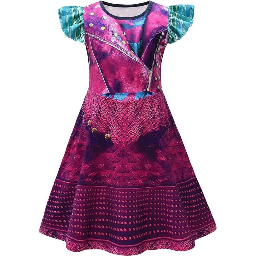 Halloween Children'S Dress Princess Birthday Party Costume Personalized Cartoon Print Flying Sleeve Girls Dress