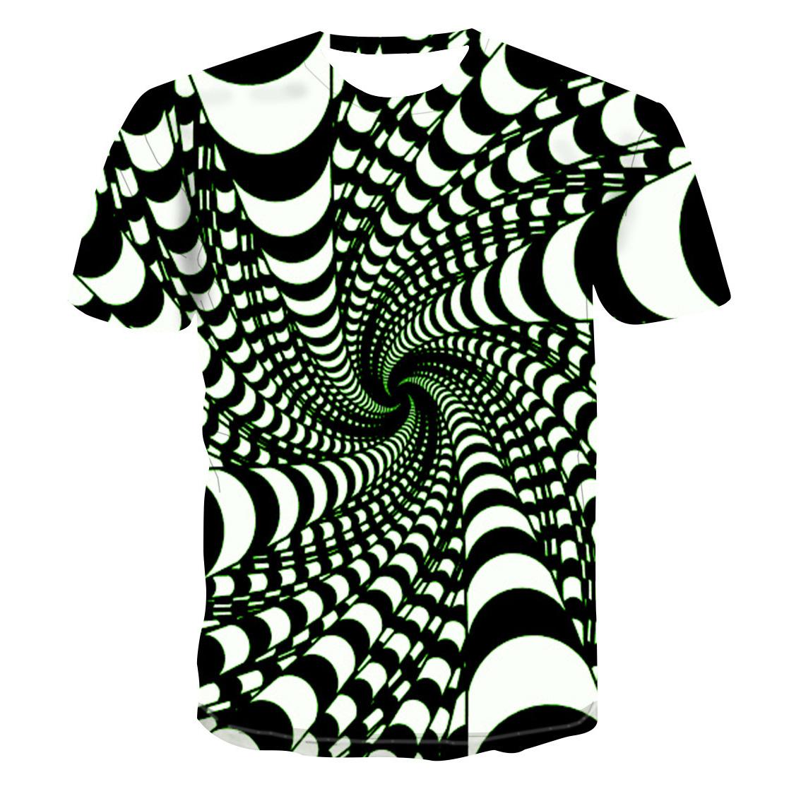 

Мужская летняя новая модная футболка с короткими рукавами и геометрическим 3D принтом для пары 6XL