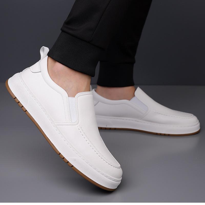 Fashion Spring Autumn Platform Leather Sneakers for Men Designer Soft-soled Men's Board Shoes Fashion Light Sports Zapatos Hombre