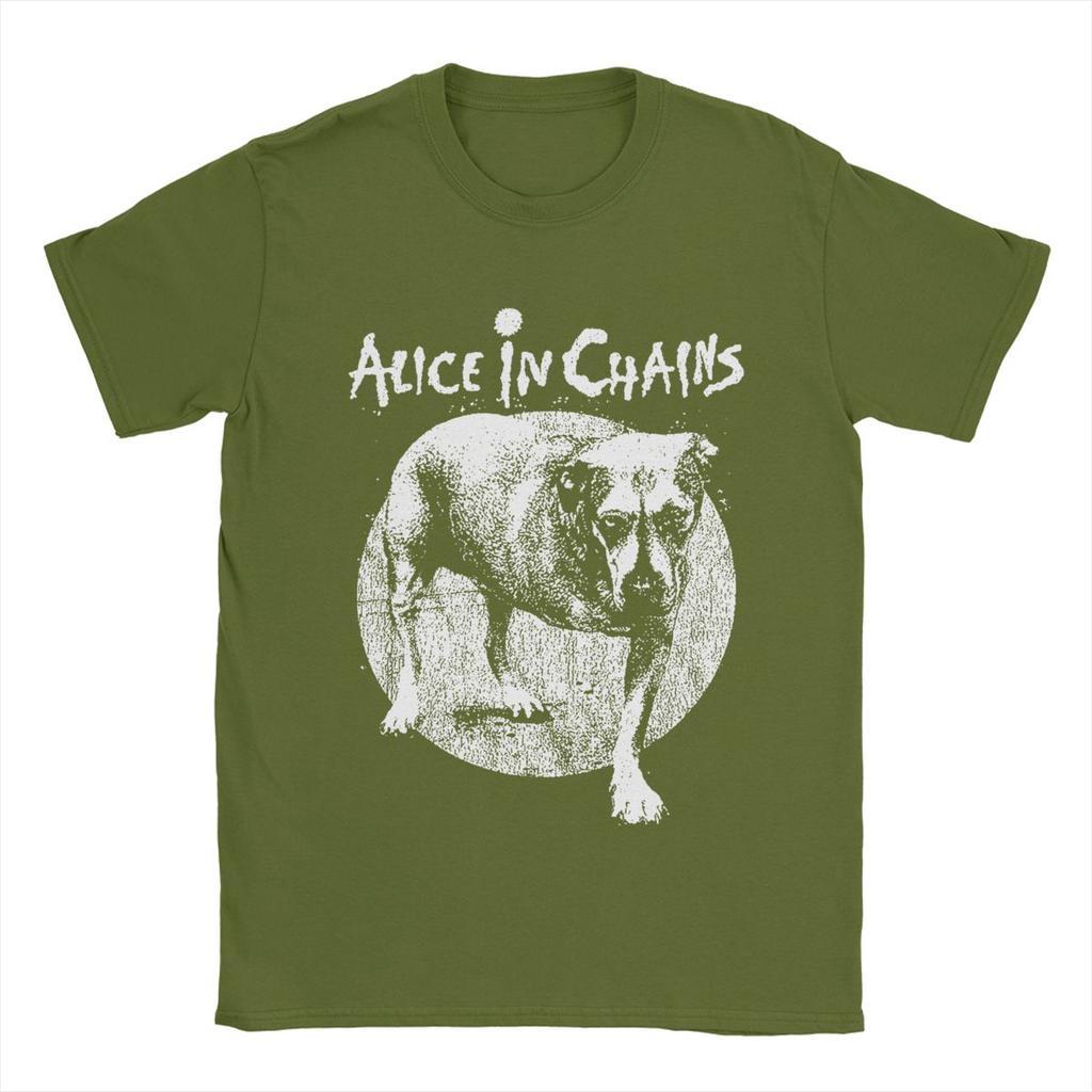 Men Rock Alice In Chains T-Shirt Baumwolle Tops Fantastisches Kurzarm Rundhals T-Shirt Übergröße T-Shirt