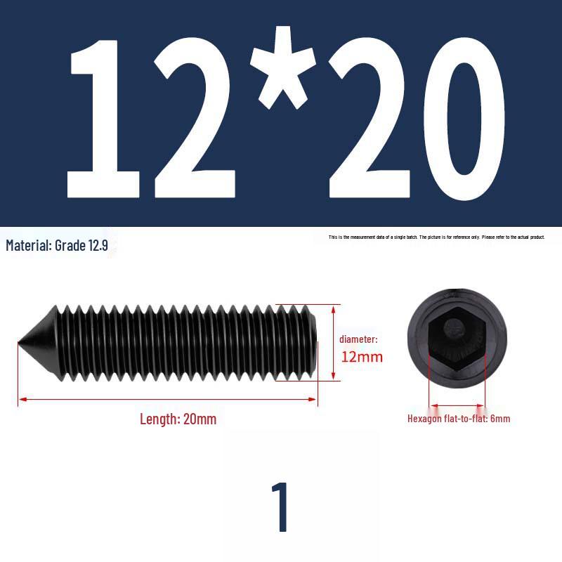 12.9 Edelstahl 304 Innensechskant Kegelspitze Gewindestift M2/M3