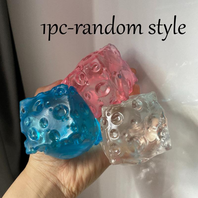 Kaasblokje Stressbal Squishy Speelgoed Langzame Terugslag Rekbaar Knijpballetje Fidget Speelgoed ASMR Sensorisch Anti-Stress Cadeau voor Vrienden brown