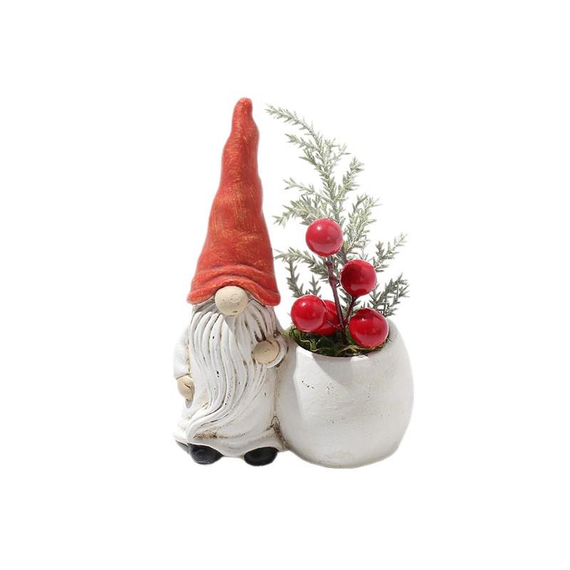 2025 Multi-color Faceless Old Man Christmas Flower Pot Ornament with Hat