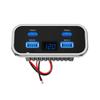 USB Outlet Car Charging 4 Ports Double PD QC3.0 Voltmeter Wall Mount Accessories Simple Installs for 12V 24V Cars Trucks
