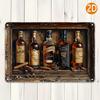 Whiskey &  Square Aluminum Sign -  Versatile Hanging Art, Bar/Home/Restaurant Decor