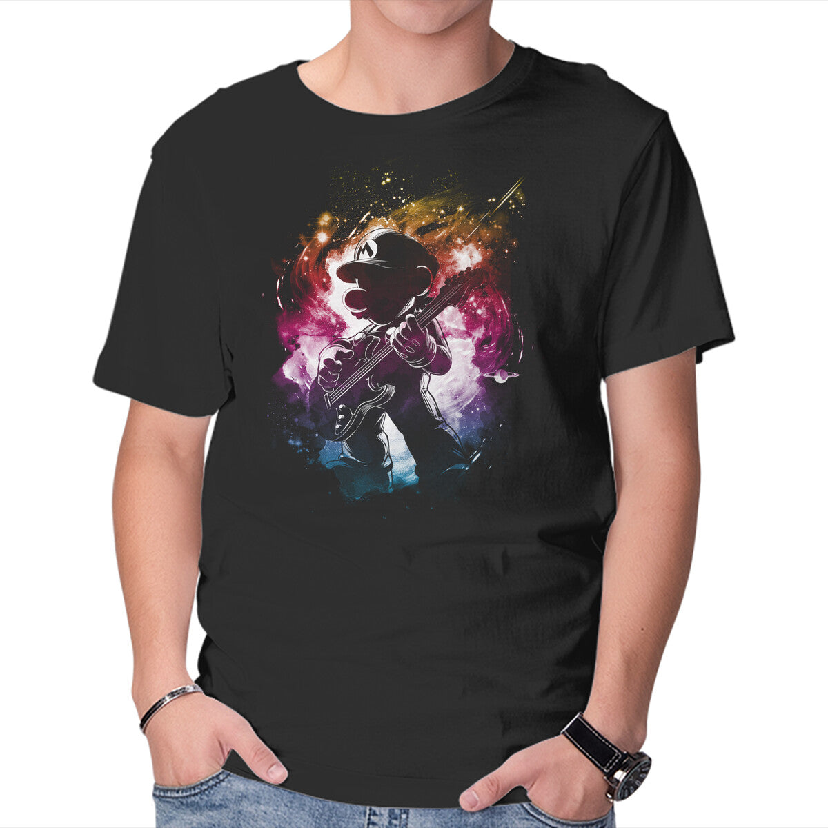 Unisex Crew Neck T-Shirt Galactic Tune Graphic Short Sleeve Casual Tee XXXL