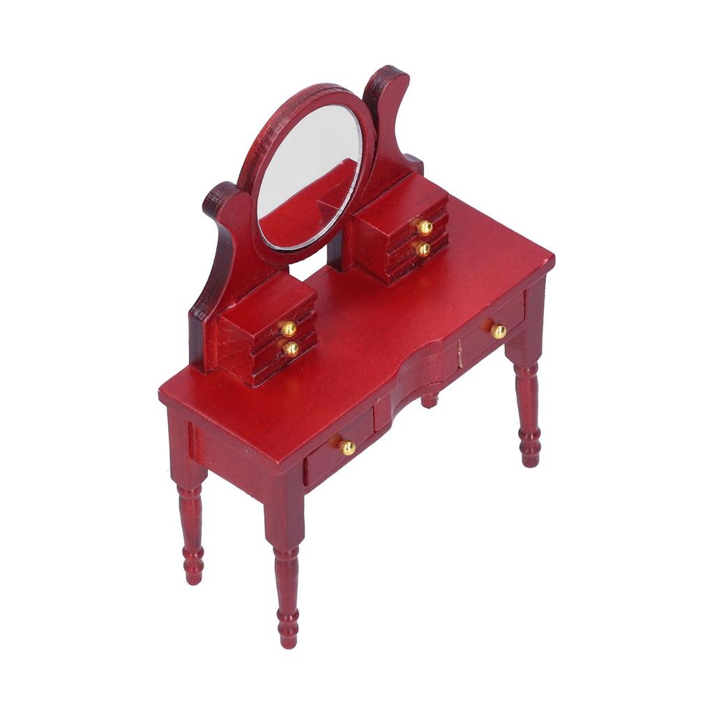 1:12 Maßstab Puppenhaus Schminktisch Holz Puppenhaus Dekorationen Zubehör mit Spiegel