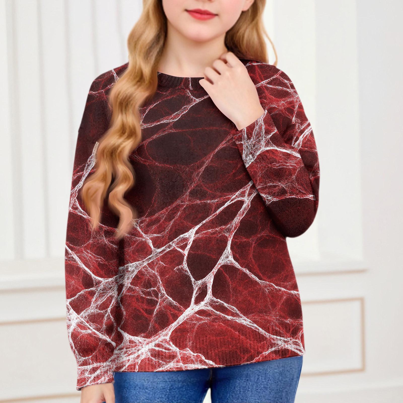 

Толстовки на Хэллоуин для детей, мальчиков и девочек, вязаный свитер, милая рубашка, осенние пуловеры с круглым вырезом 90