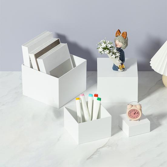 6Pcs Buffet Risers Food Display Risers Multipurpose Stackable Display Stand Cube Box Nesting Riser with Hollow Bottoms