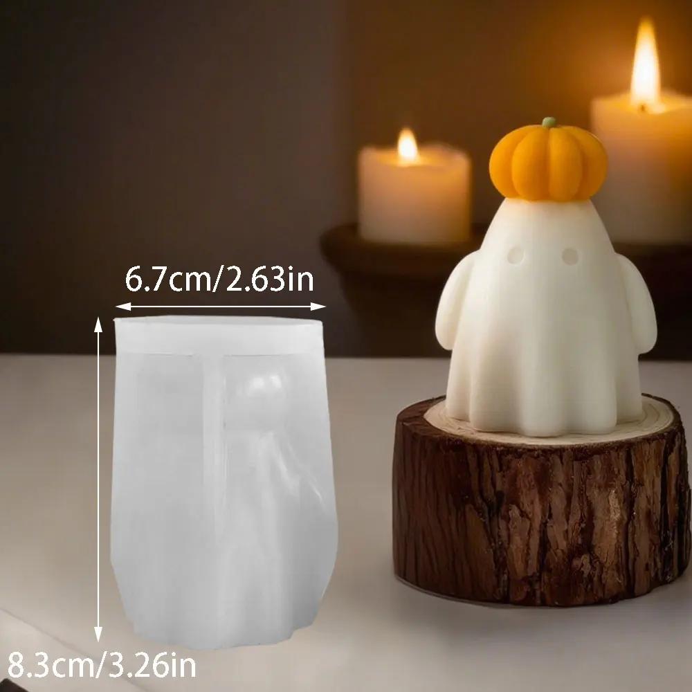 Cute Pumpkin Ghost Scented Candle Silicone Mould 3D Halloween Wax Candle Making Supplies DIY Painting Gypsum Clay Resin Mold Handmade Craft Home Decor