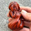 Boxwood Carving Wooden Carved Figure Sexy Pretty Beautiful Woman Bathing Statue