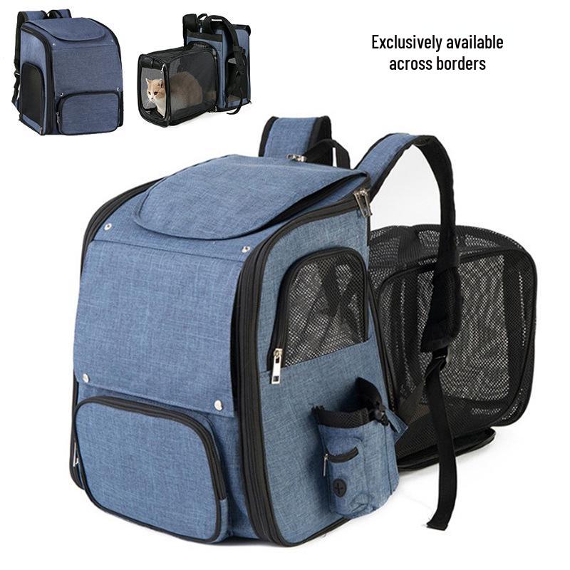 Qisheng Expandable Pet Carrier: Foldable, Double Shoulder, Portable Cat Backpack Clearance Sale