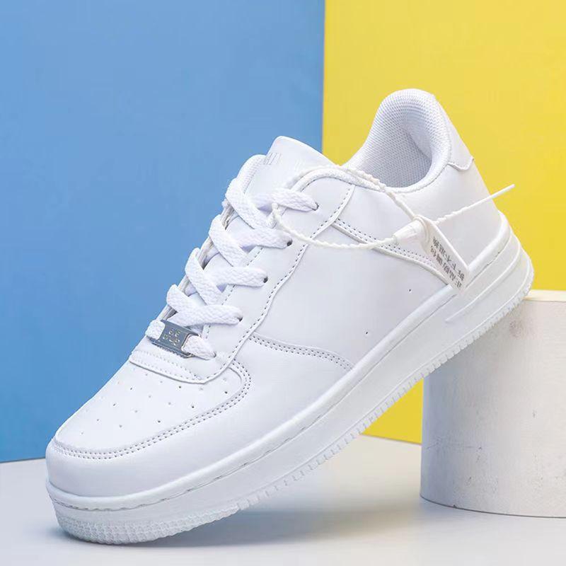 

[Same for men and women] Little white shoes, new four-season leisure sports board shoes, low-top simple student lace-up single shoes 36 белый