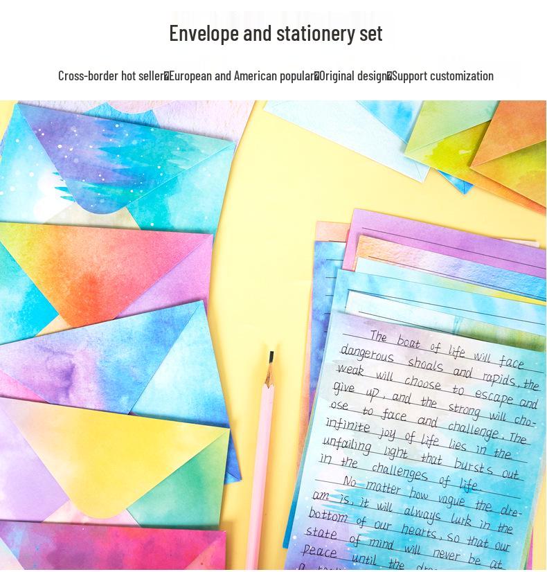 Set di Buste Regalo Letterarie Creative ad Acquerello da 160 Pezzi