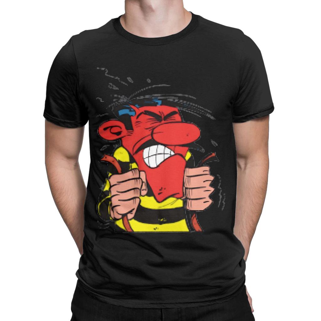 Angry Cartoon Prisoner Funny 100% Cotton T-Shirt L-Lucky Lukee Tees Tops For Men