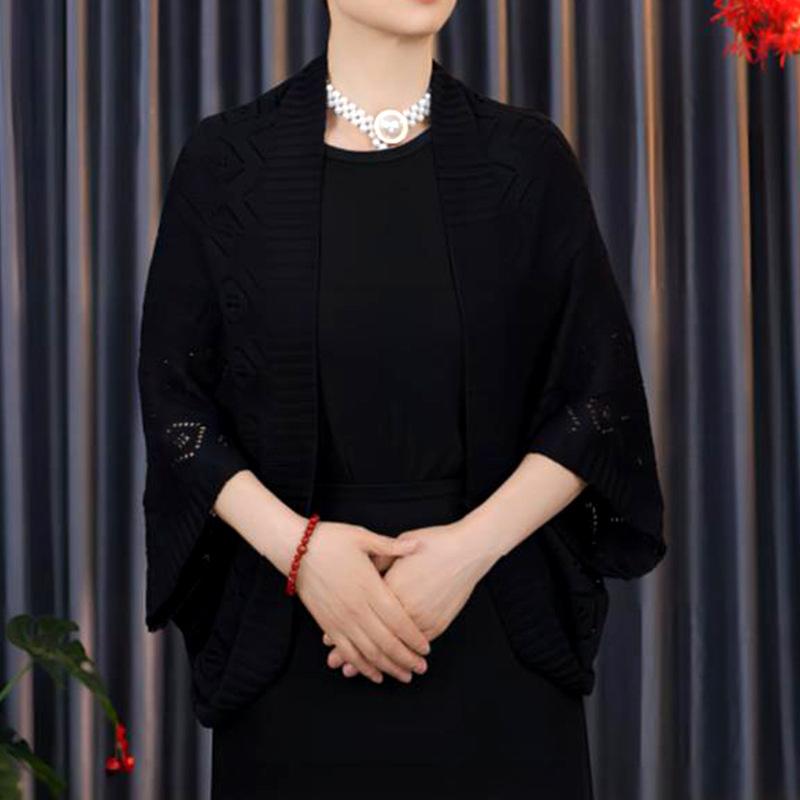 Cardigan da Donna a Maglia Uncinetto Traforata Estivo Traspirante Confortevole Manica Corta a Pipistrello Protezione Solare