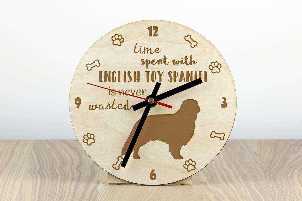 King Charles Spaniel, English Toy Spaniel – Clock with dog, wooden clock with engraving | Art-Dog