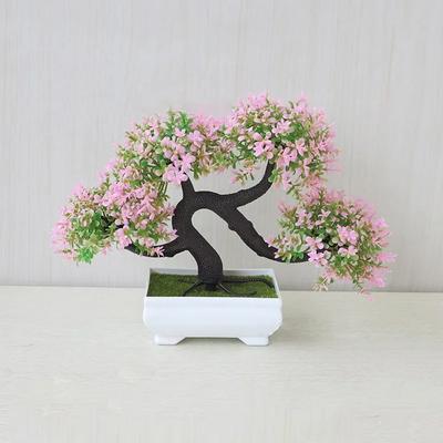 NEU Simulierter Topf-Drachenbartbaum Bonsai Grünpflanze Büro-Schreibtischdekoration Blumen im Topf Heim Kreative Dekoration
