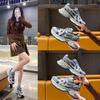 Premium gray platform dad shoes women's spring 2025 new models show small feet, lightweight height increase sports and leisure shoes