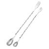 ZISIZ Dual-Head Long Handle Stainless Steel Cocktail Bar Spoon Set