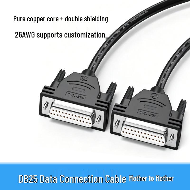 DB25 Male-to-Male/Female Extension Cable, Industrial-Grade for Serial Port Printer Connections 1m Black Copper (Female to Female)