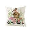 Flower Truck Pillowcase Nordic Linen Printed Sofa Pillowcase Living Room Bedroom Bedside Cushion Cover