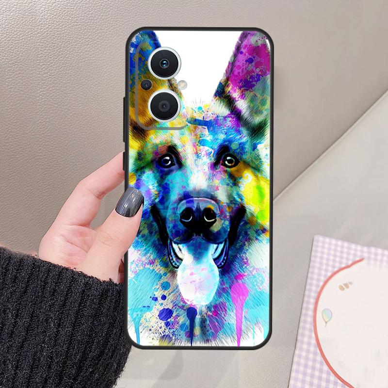 

Cartoon German Shepherd Dog Funda For OPPO Reno 13 11 12 14 Pro 13F 14F 12F 11F 7 8 Lite OPPO Find X5 X6 X8 X9 Pro Case OPPO Reno13