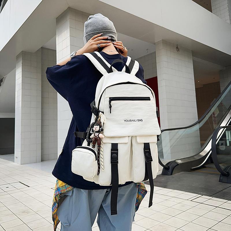 Original Niche High-value Trendy and Cool Boys Schoolbag Female Junior High School Student Large-capacity Simple High School Student Backpack Female