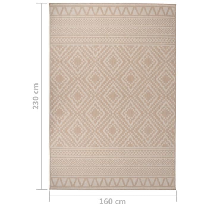 VidaXL Tapis à tissage plat d'extérieur 160x230 cm Rayures brunes