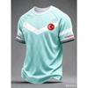 Türkei Fußballtrikot Rot Vollprint TÜRKIYE Halbmondstern Abzeichen Goldene Linie Ärmelmanschette Sportfan Kurzarm Unisex Oberteile Kleidung