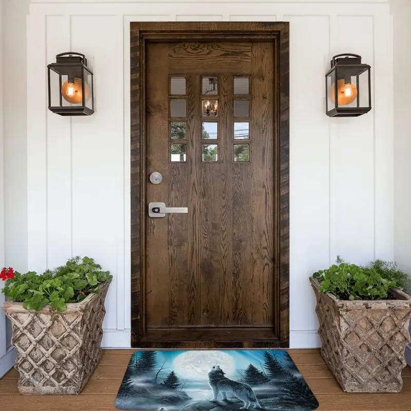 Animal Wolf Front Floor Door Entrance Mat Indoor Kitchen Bathroom Doormat Bedroom Carpet Rug