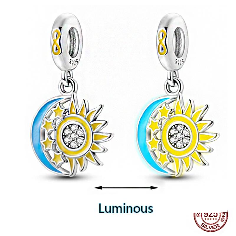 Shining Luminous Firefly Charms Copper Bulb Octopus Jellyfish Bee Fit Dangle Original Bracelets Glow Beads Women Diy Jewelry