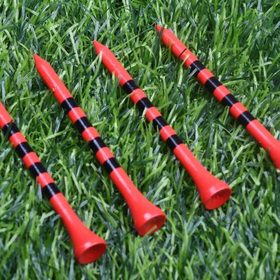 20 Stück Golf-Tees Gestreift Erhöhen Flugdistanz Spitze mit geringem Widerstand Stabilisieren 70/83mm Übungstraining Golfballhalter Golftraining