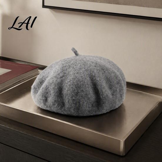 Slouchy Artist Hat Women Wool Beret Hat Elegant Classic Solid Color Winter Daily Casual Wear Accessory Cap Soft Breathable Blend Headwear for Ladies