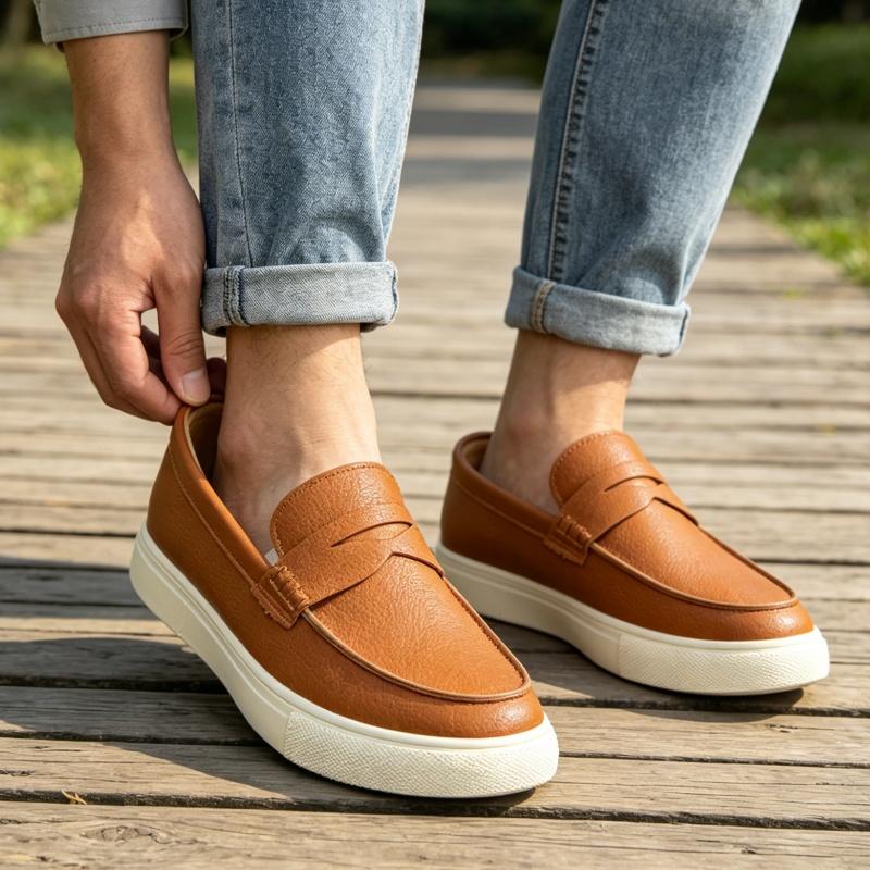 Mocasines de Diseñador Clásicos Para Hombre Zapatos sin Cordones Transpirables Planos Zapatos Casuales para Hombre Cómodos Zapatos de Cuero PU Hombre Zapatos Perezosos