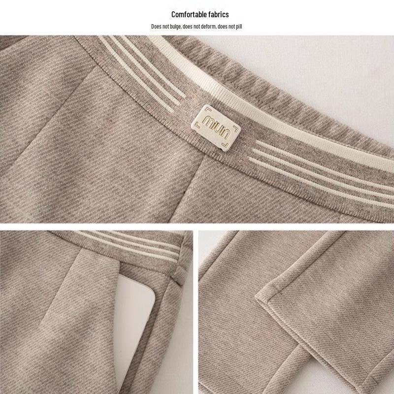 Dámské texturované harémové kalhoty s vysokým pasem - Zeštíhlující, zateplené, ležérní francouzský styl pro podzim/zimu 2024