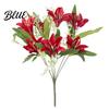 Simulation Flower 1Pc Artificial Lilies Realistic No Withering Non-fading Single Branch Multi-fork Artistic