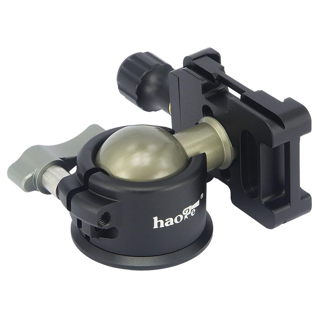 Haoge Low Profile Ballhead Tripod Ballhead with and Quick Release Clamp and Plate for Tripod Monopod Slider DSLR Camera Camcorder Max Loading 8kg
